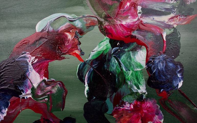 Original Abstract Expressionism Botanic Painting by Synnöve Seidman