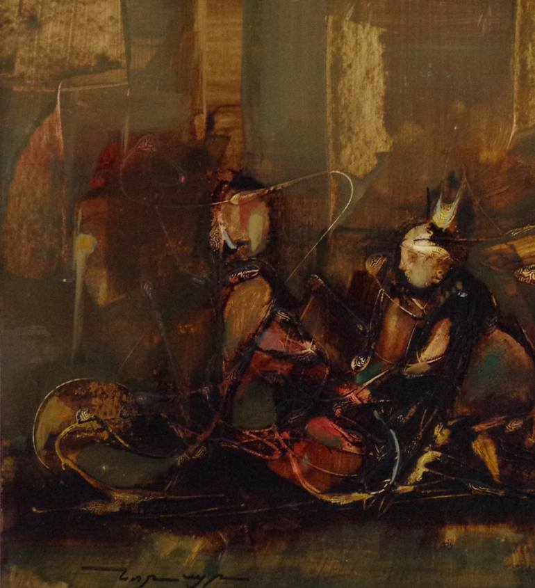 Original Art Deco Abstract Painting by Vayer Art