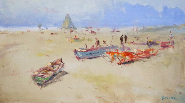 Original Impressionism Seascape Painting by Vayer Art