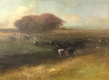 Print of Fine Art Cows Paintings by Vayer Art