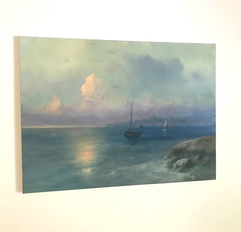 Original Impressionism Seascape Painting by Vayer Art