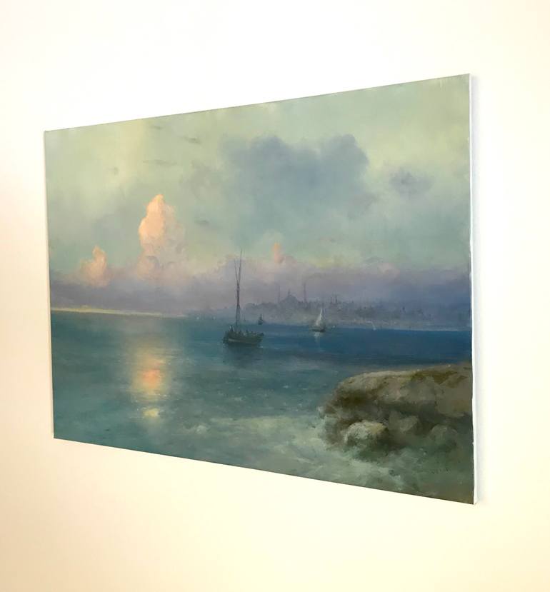 Original Impressionism Seascape Painting by Vayer Art