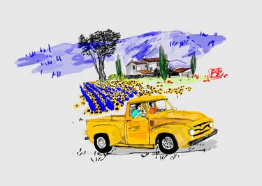 Print of Fine Art Automobile Mixed Media by Debbi Saccomanno Chan