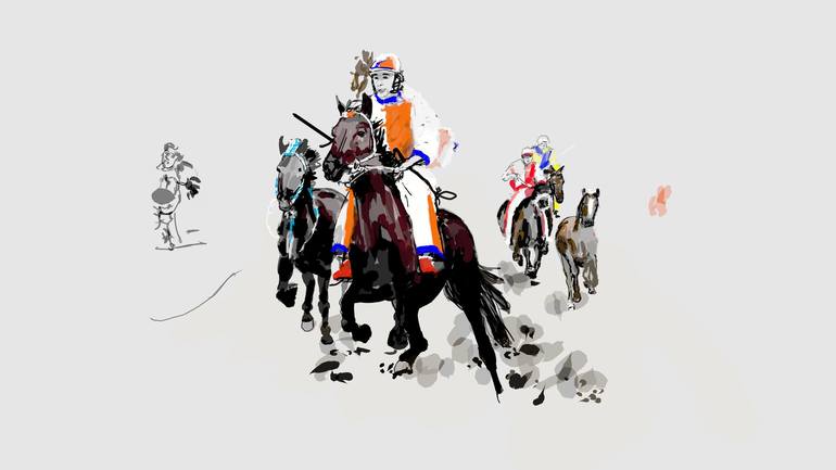 Original Fine Art Horse Mixed Media by Debbi Saccomanno Chan