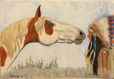 Giró Apache with paint horse thumb