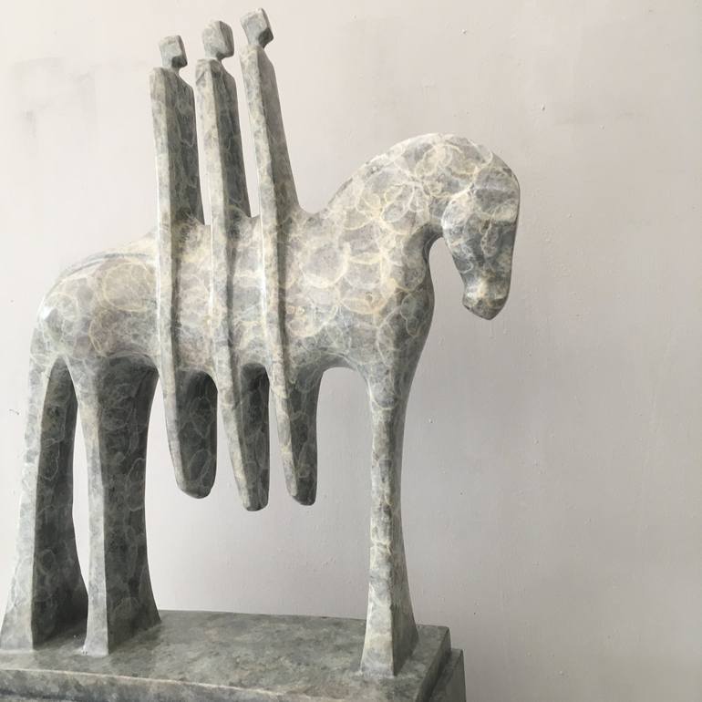 Original Abstract Horse Sculpture by Marie Ackers