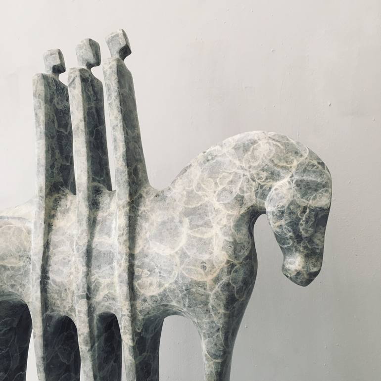 Original Abstract Horse Sculpture by Marie Ackers