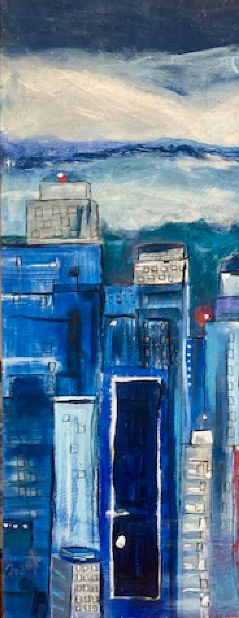 Original Abstract Expressionism Cities Mixed Media by Francisco Dominguez
