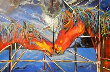 Original Expressionism Horse Paintings by Francisco Dominguez