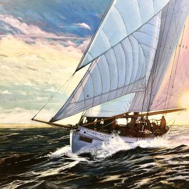 Print of Fine Art Sailboat Paintings by Clint Eagar