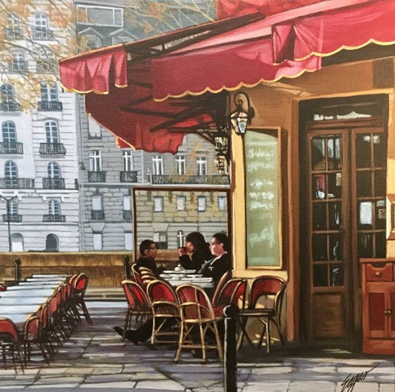 Paris Cafe Painting By Clint Eagar Saatchi Art