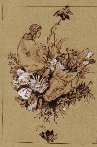 Print of Figurative Floral Drawings by Justine Johnson