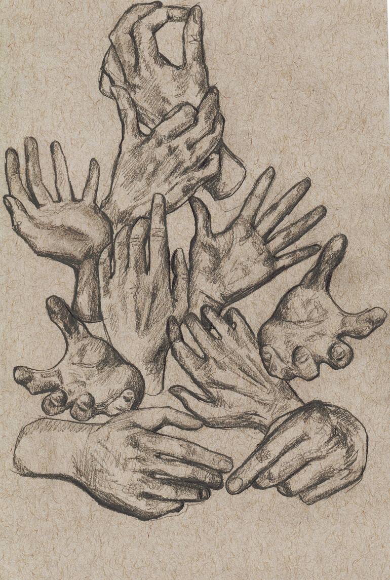 Hand study Drawing by Justine Johnson | Saatchi Art