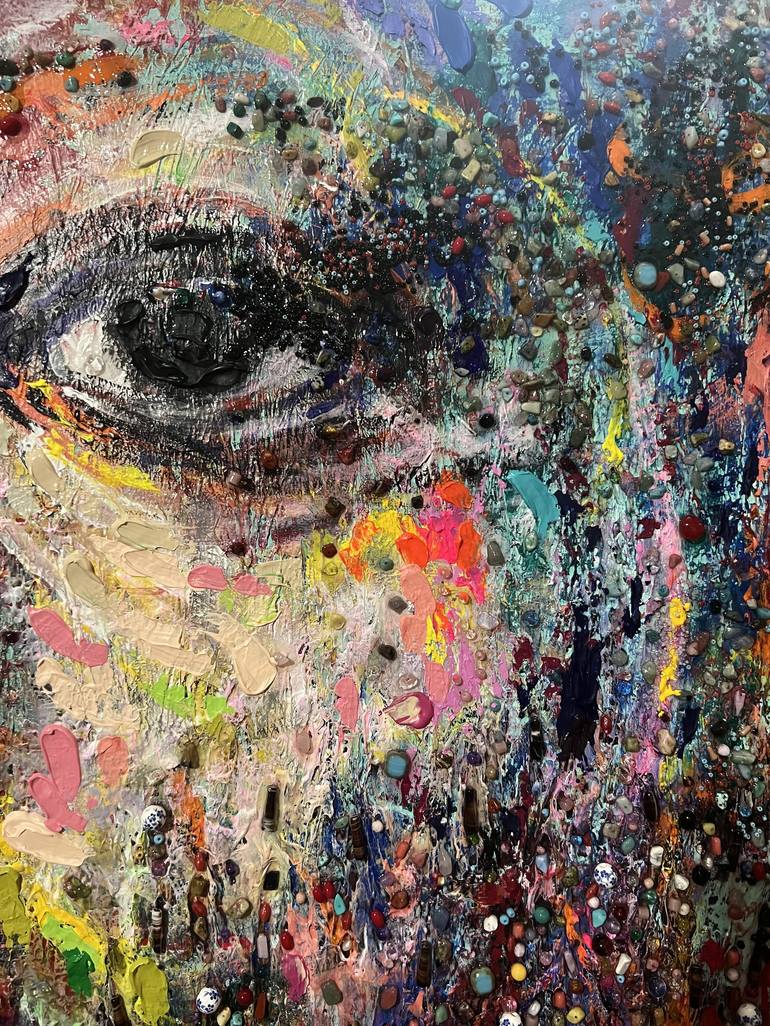 Original Abstract Expressionism Portrait Painting by Haelyn Y