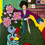 Woman with Flower Vase by Haelyn Y