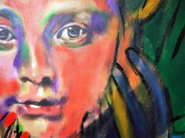 Original Abstract Expressionism Portrait Painting by Haelyn Y