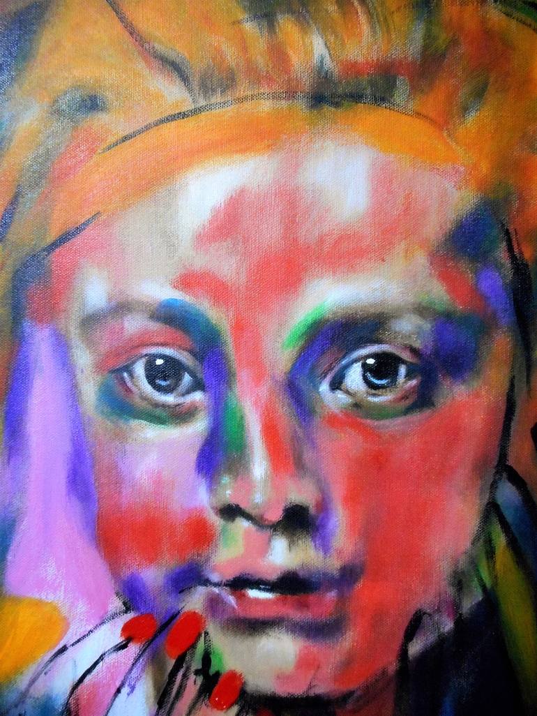 Original Abstract Expressionism Portrait Painting by Haelyn Y