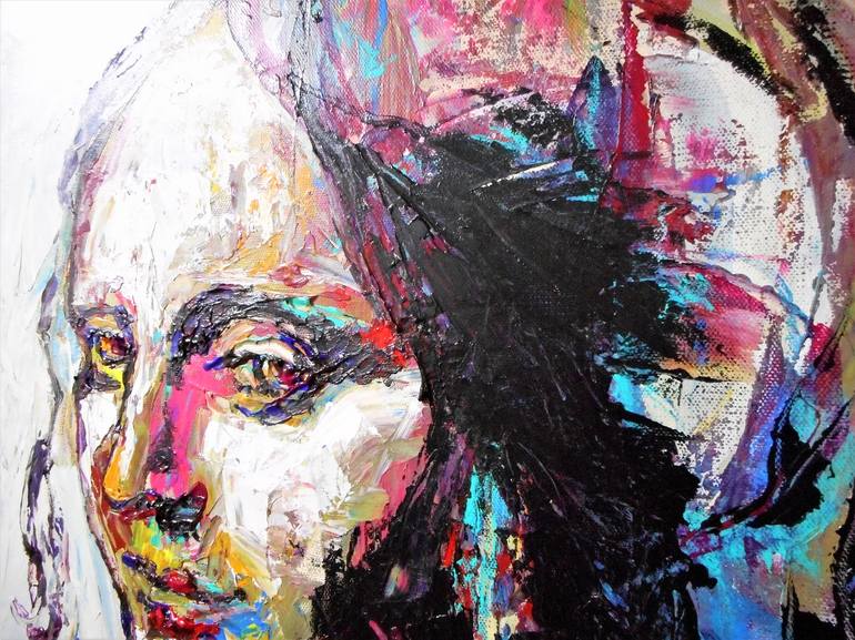 Original Expressionism Portrait Painting by Haelyn Y