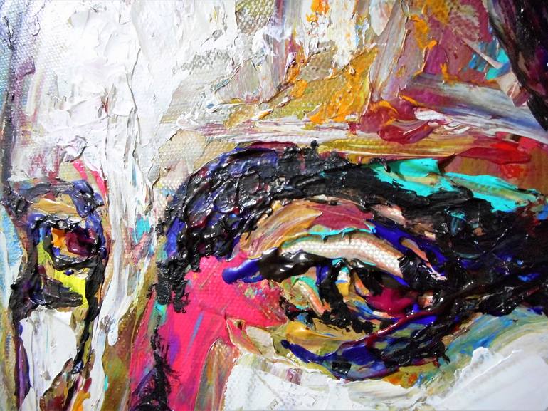 Original Expressionism Portrait Painting by Haelyn Y