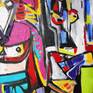 Les Femme d'Corée, Les Femme d'Algers, picasso, abstract, colorful, cubism, korean dress, hanbok