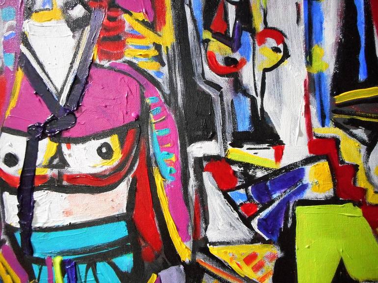 Original Cubism Abstract Painting by Haelyn Y