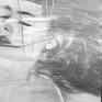 woman portrait, black ann white, conceptual, expressionism, charcoal drawing, portraiture