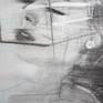 woman portrait, black ann white, conceptual, expressionism, charcoal drawing, portraiture