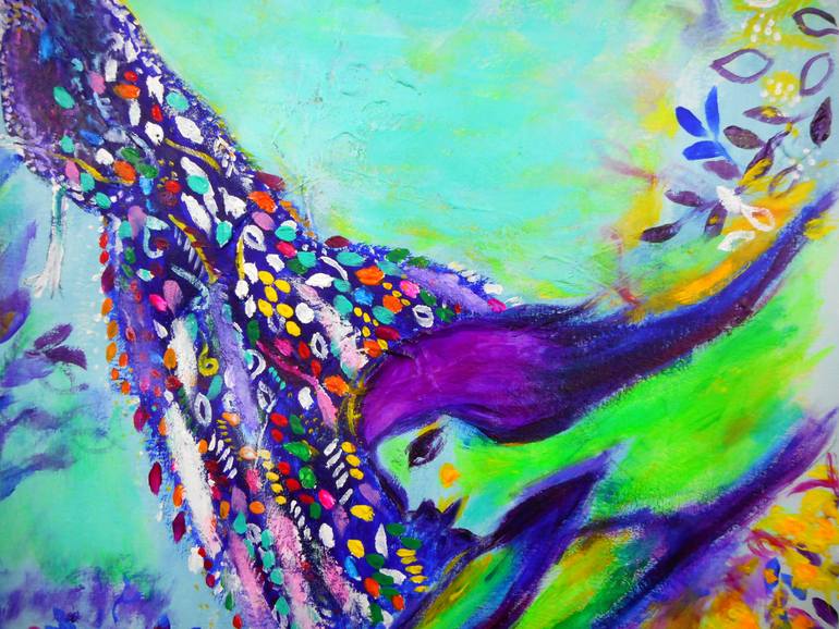 Original Expressionism Animal Painting by Haelyn Y