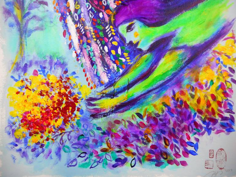 Original Expressionism Animal Painting by Haelyn Y