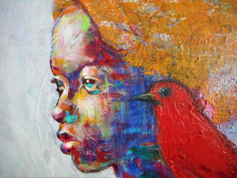 Original Art Deco People Painting by Haelyn Y