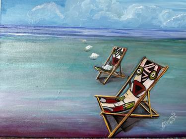 Original Surrealism Beach Paintings by Gomathi Shiva