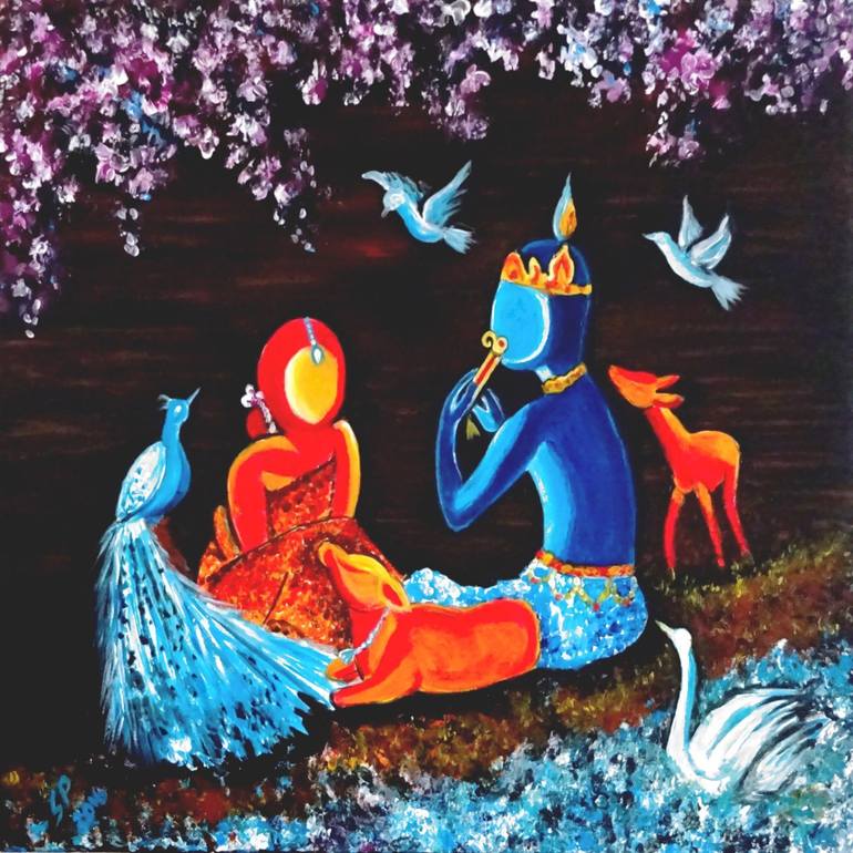 Original Abstract Expressionism Religious Paintings by Gomathi Shiva