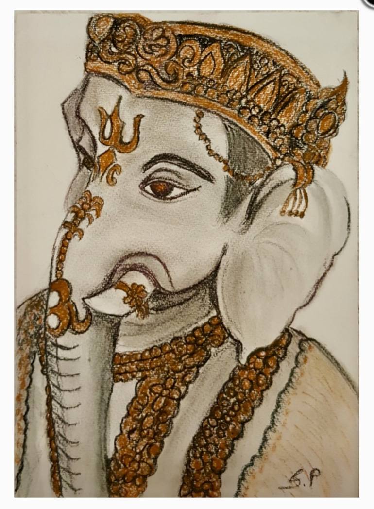 Ganesh Drawing by Gomathi Shiva | Saatchi Art