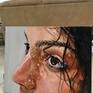 Photorealistic painting 
Oil on canvas 
It is ready to hang

" The showering rain drenched not just herself but her inner thoughts too...

Transformed in to and radiates as love, passion and empathy through the beauty of her eyes!!! "