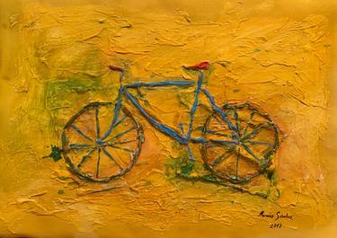 Yellow bicycle thumb