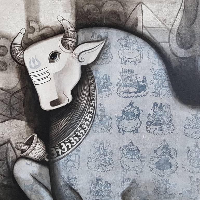 Shiv Nandi Painting by Umakant Tawde Saatchi Art