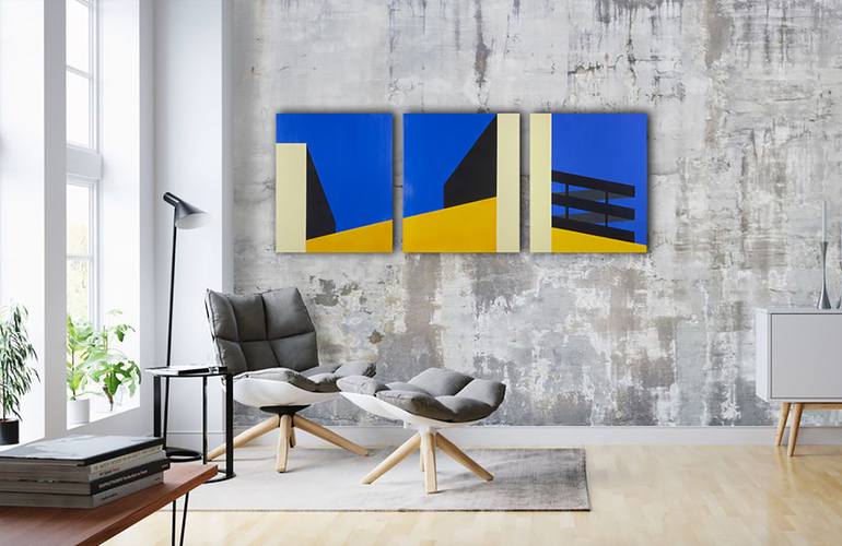 Original Abstract Architecture Painting by Marco Domeniconi