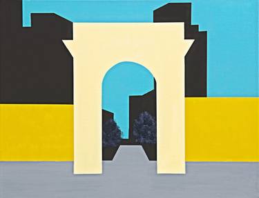 Original Abstract Architecture Painting by Marco Domeniconi