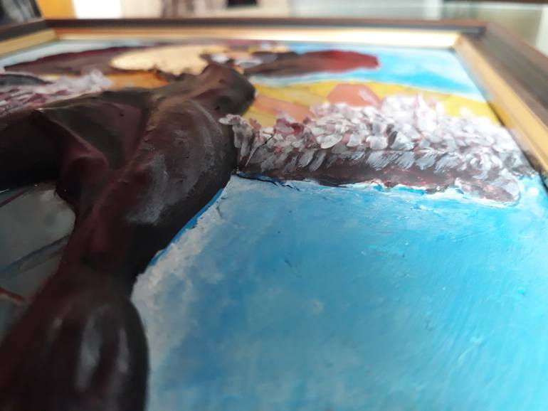 Original Surrealism Religion Painting by Lucian Gogu Craiu