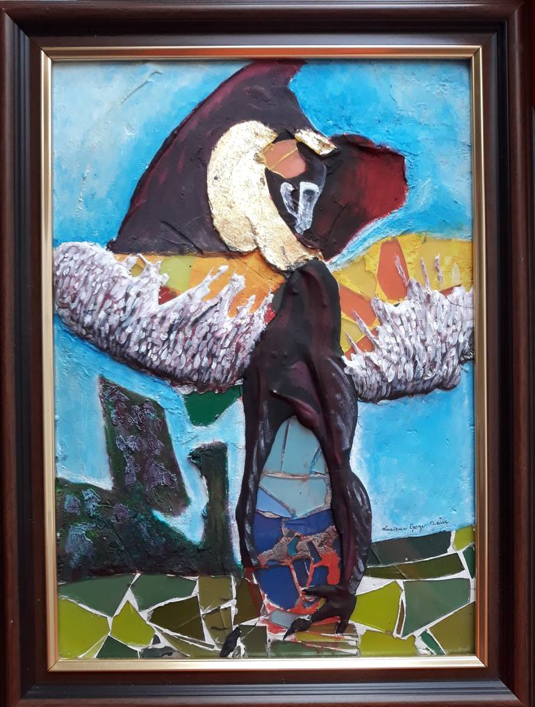 Original Surrealism Religion Painting by Lucian Gogu Craiu