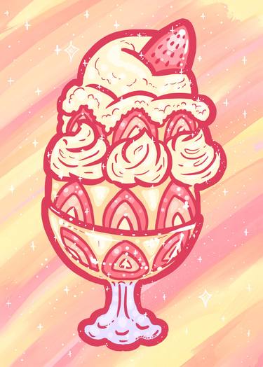 Strawberry Shortcake Ice cream Sundae in the Summer thumb