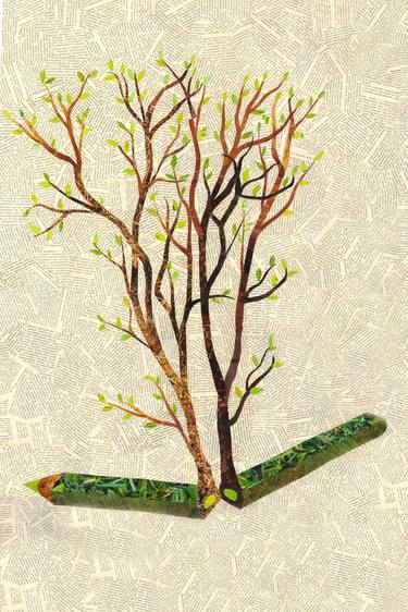 Print of Minimalism Tree Collage by Daryna Skulska