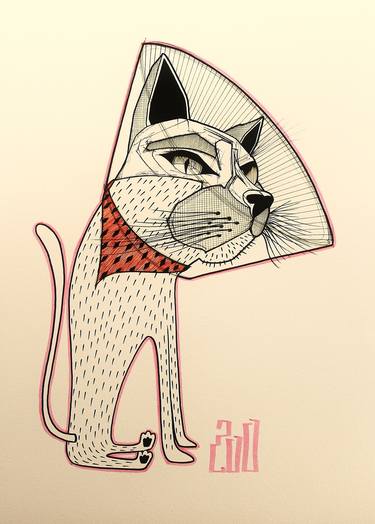 Original Cats Printmaking by le zoultar