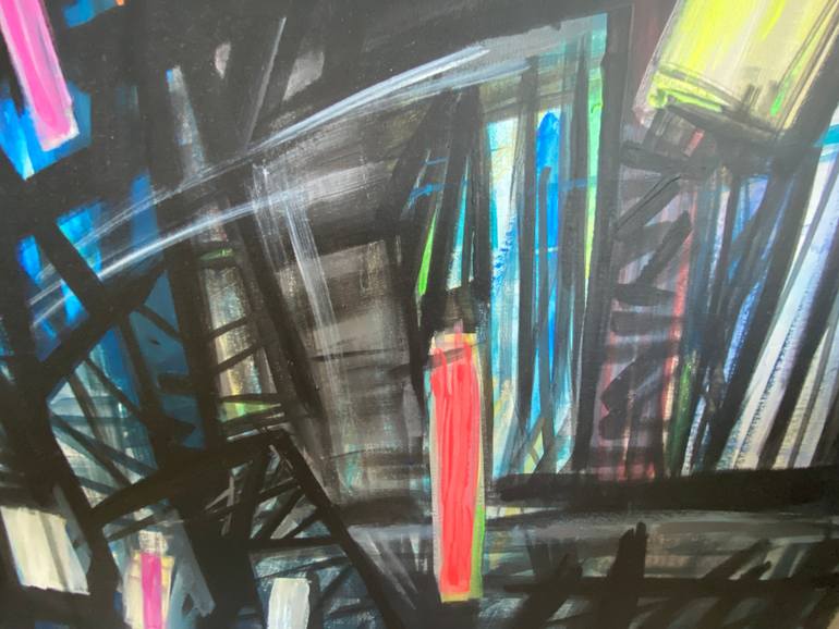 Original Abstract Architecture Painting by Diana Raycheva