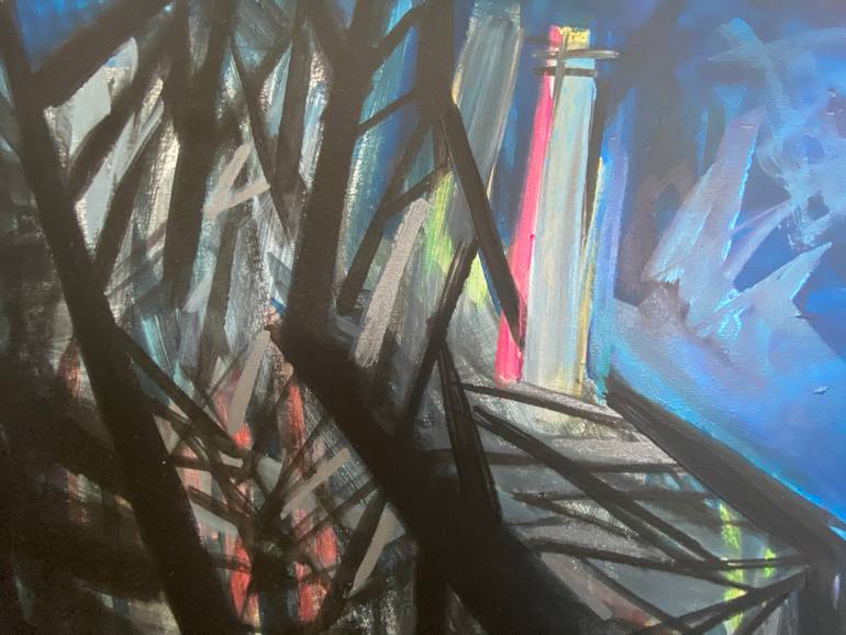 Original Abstract Architecture Painting by Diana Raycheva