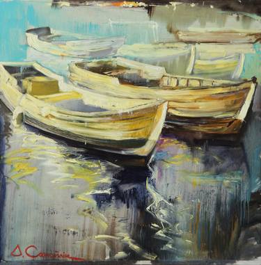 Print of Boat Paintings by Olga Samoilik