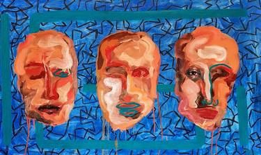 Original Abstract Expressionism Men Paintings by Katerina Lime Blossom