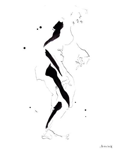 Original Abstract Expressionism Body Drawings by Katerina Lime Blossom