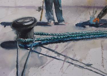 Original Boat Painting by Alexander Stadnik