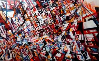 Original Abstract Architecture Painting by Joao Trindade